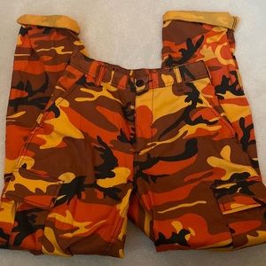 Cool orange cargo pants